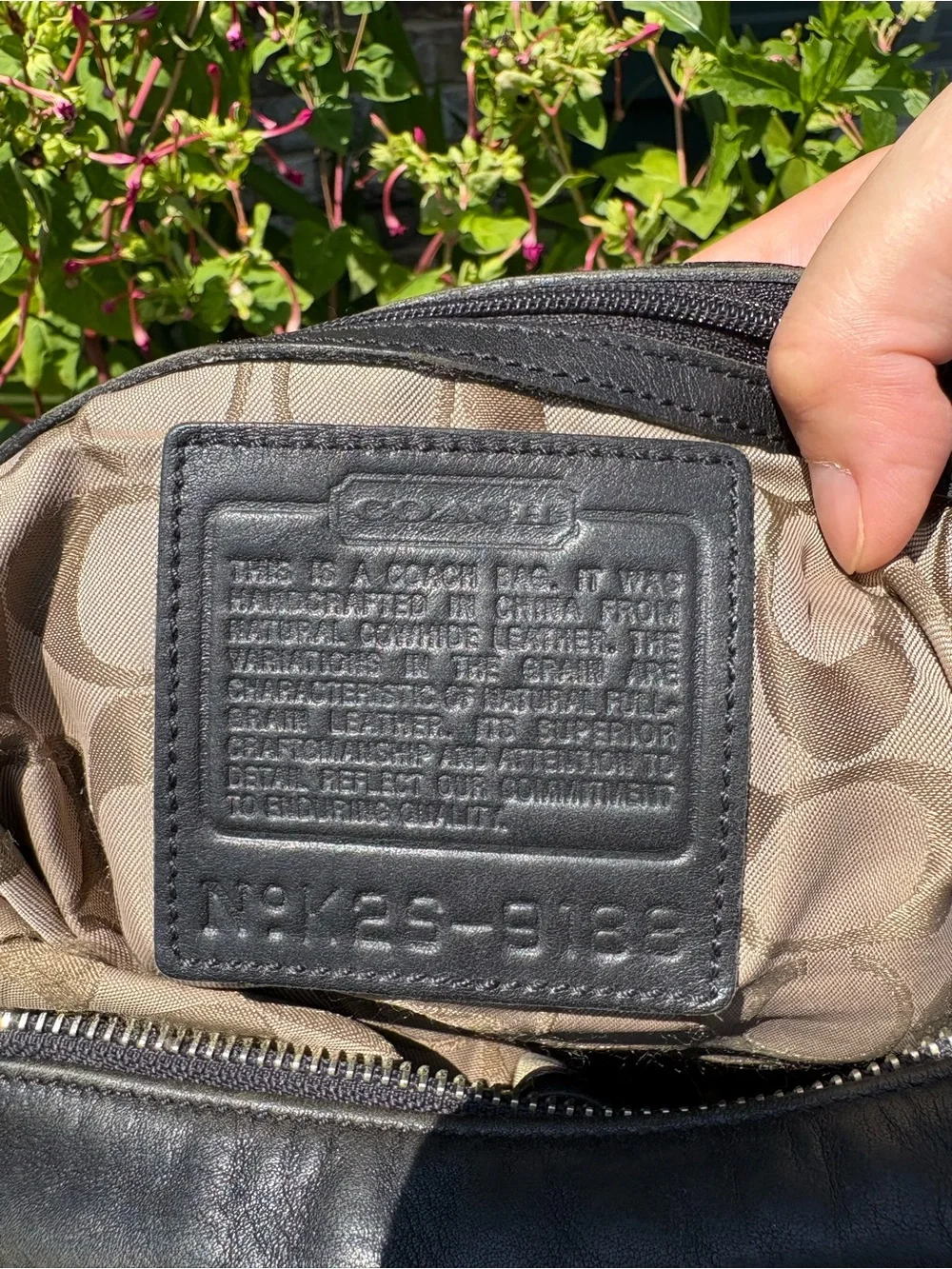 Vtg Coach Black Leather Hobo Shoulder Bag 9188⁠